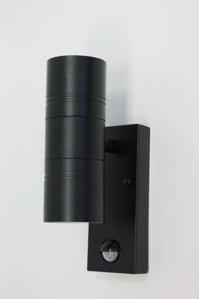 Buitenlamp / Wandlamp MOVE met boven- en onderverlichting | Zwart + bewegingssensor
