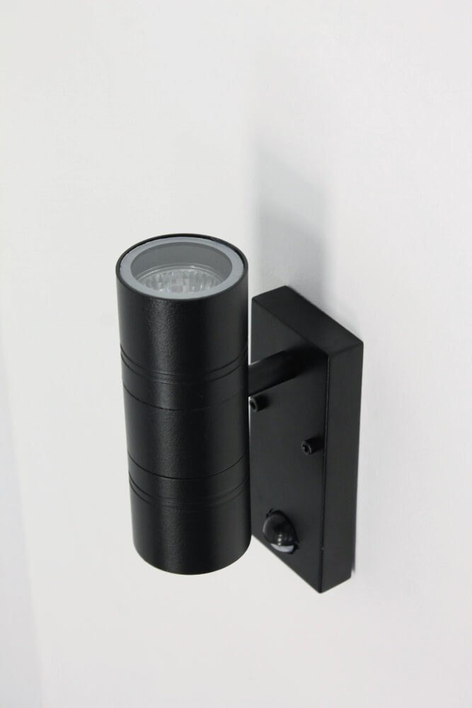 Buitenlamp / Wandlamp MOVE met boven- en onderverlichting | Zwart + bewegingssensor