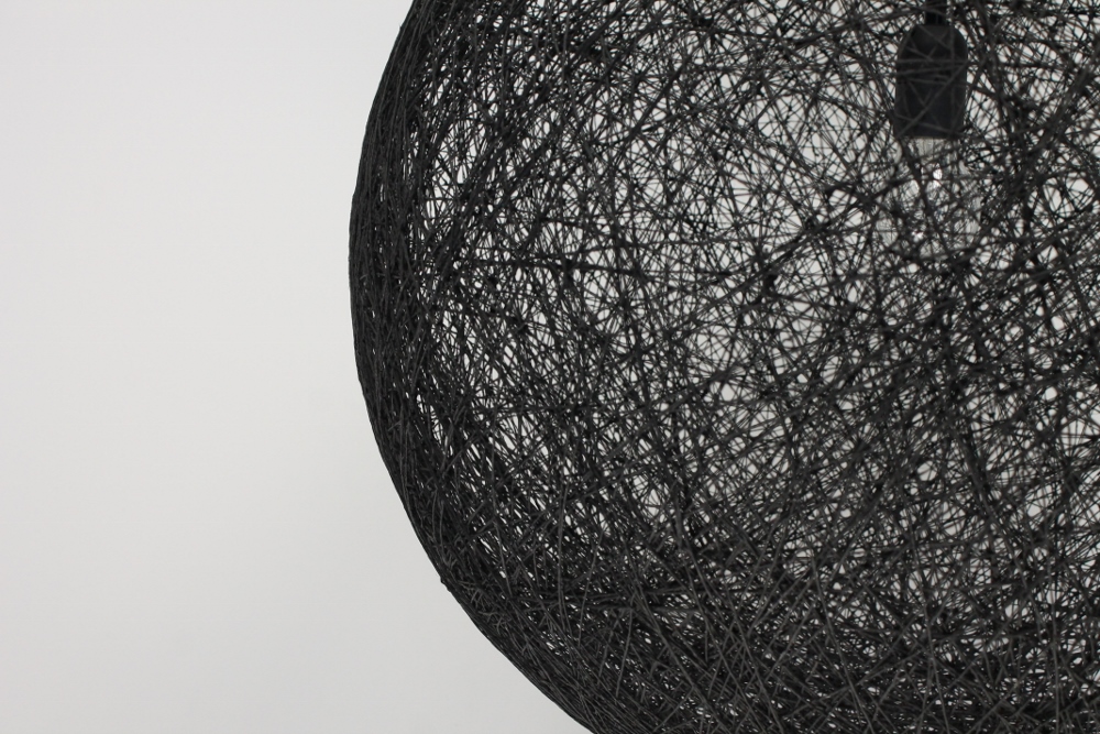 Hanglamp zwart bol touw klein ROPE I | klein Ø 35 cm