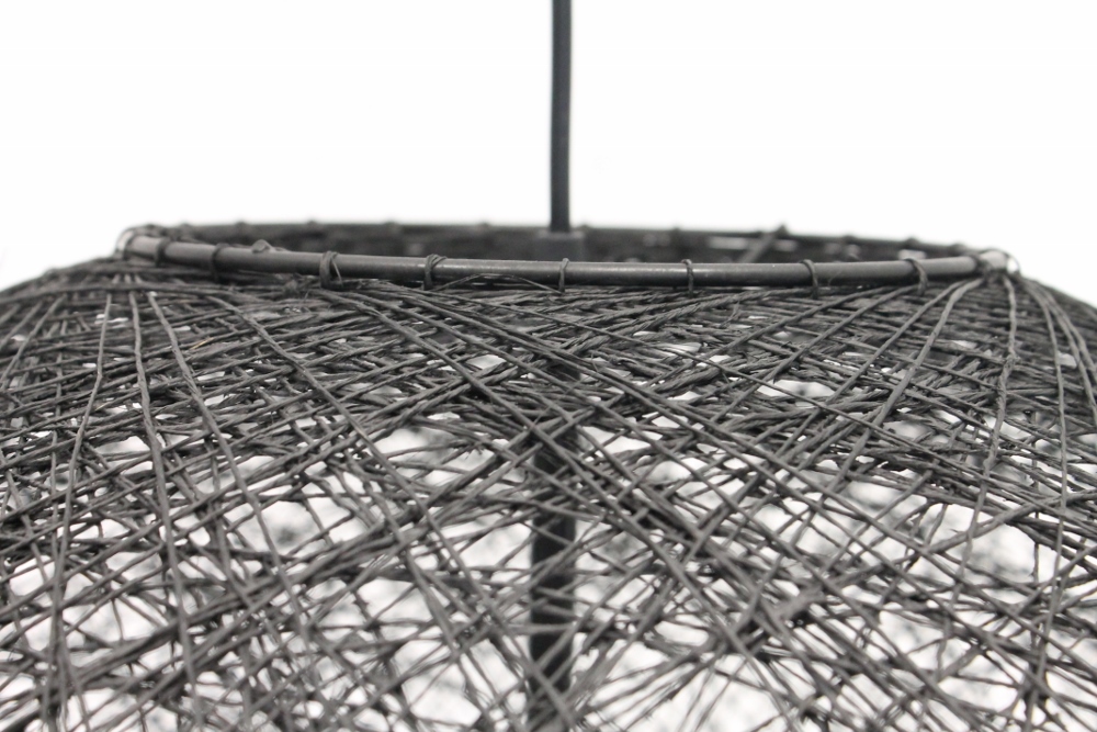 Hanglamp zwart bol touw klein ROPE I | klein Ø 35 cm