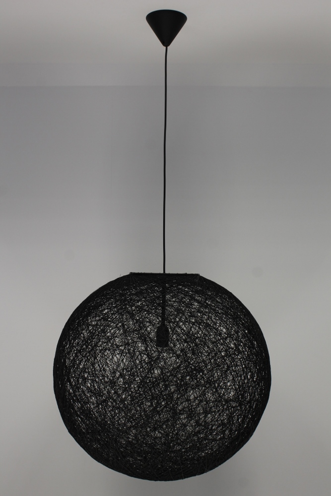 Hanglamp zwart bol touw klein ROPE I | klein Ø 35 cm