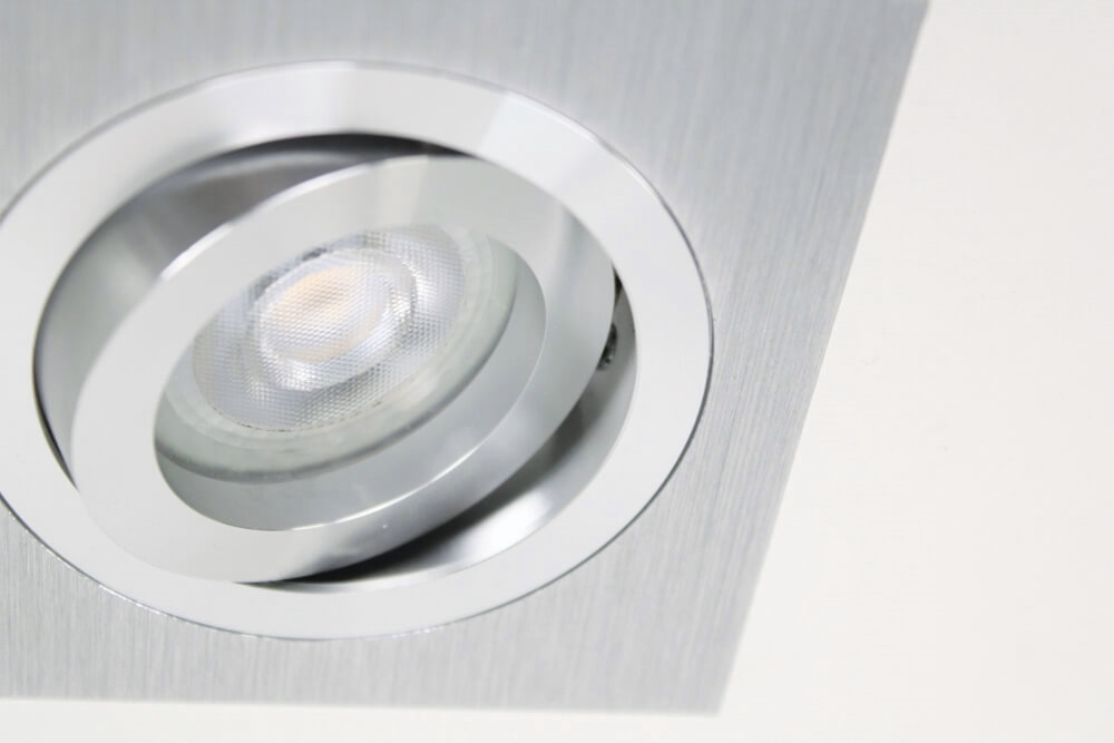Aluminium inbouwspot vierkant HELIUM | 9,2 cm