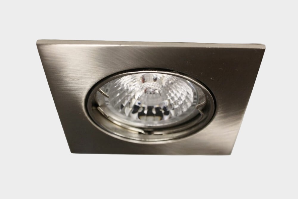 Staalkleurige inbouwspot CLASSIC vierkant | 8,2 cm