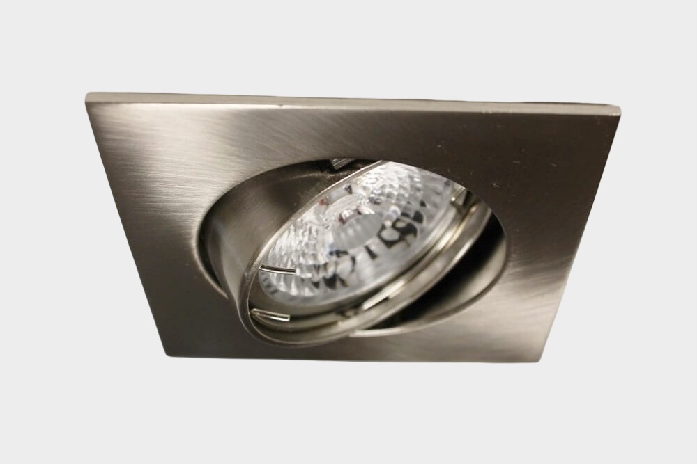 Staalkleurige inbouwspot CLASSIC vierkant | 8,2 cm