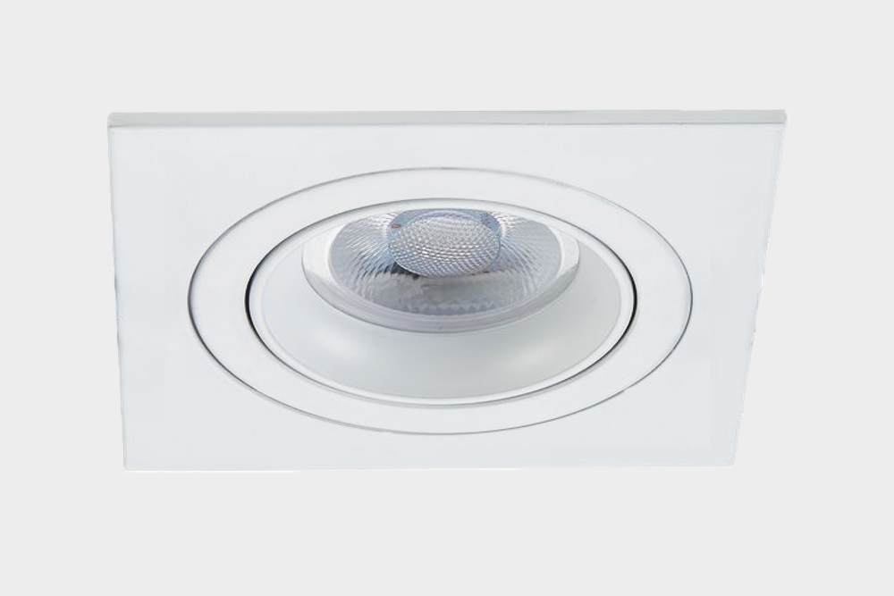 Witte inbouwspot CLASSIC vierkant | 9,2 cm