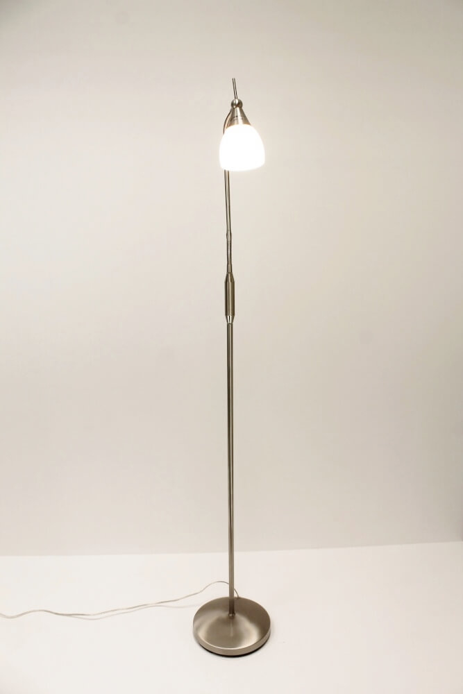 Leeslamp staal TOUCHY LED met wit melkglas