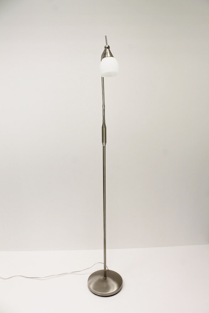 Leeslamp staal TOUCHY LED met wit melkglas