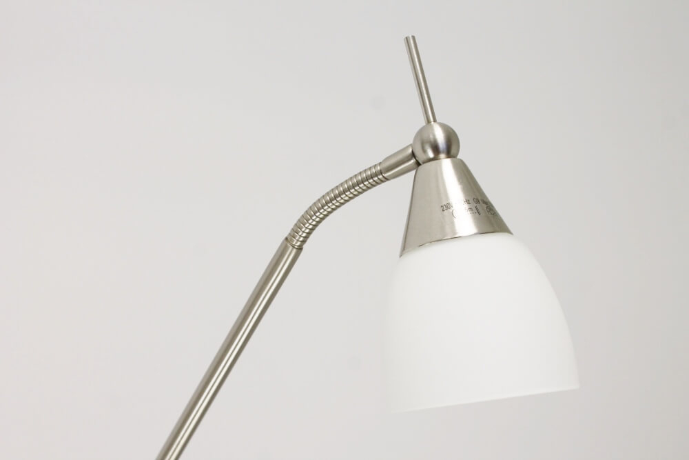Leeslamp staal TOUCHY LED met wit melkglas