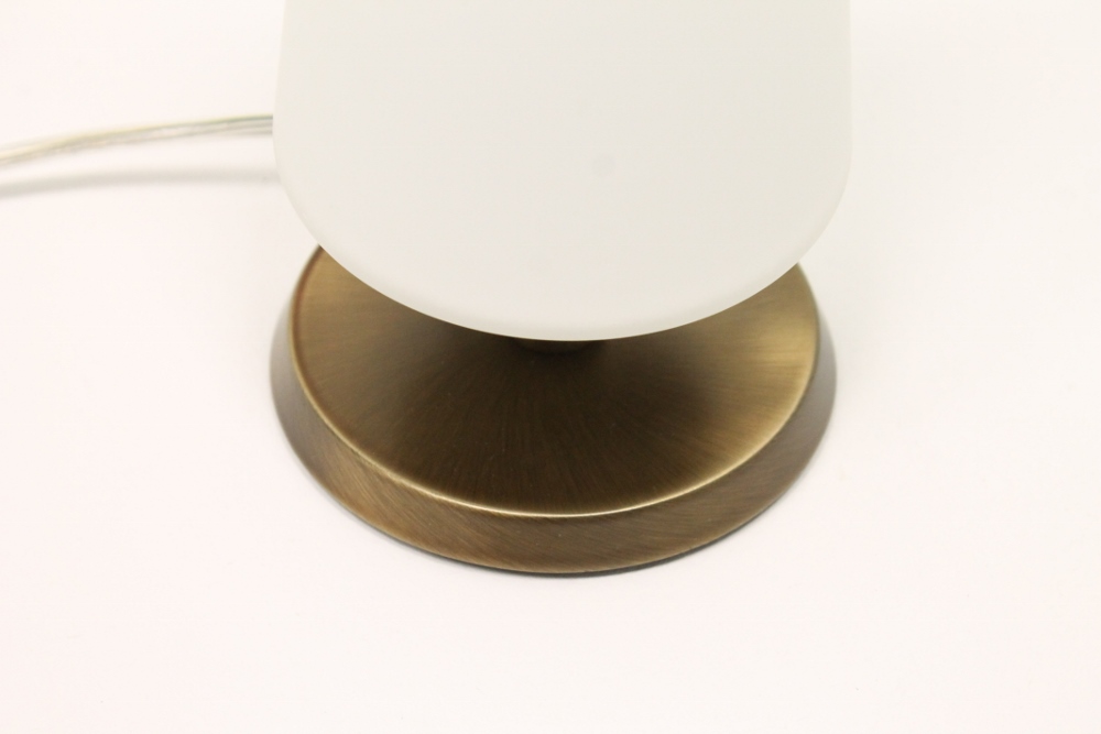 Tafellamp 76928 Brons met wit glas | Touchdimmer