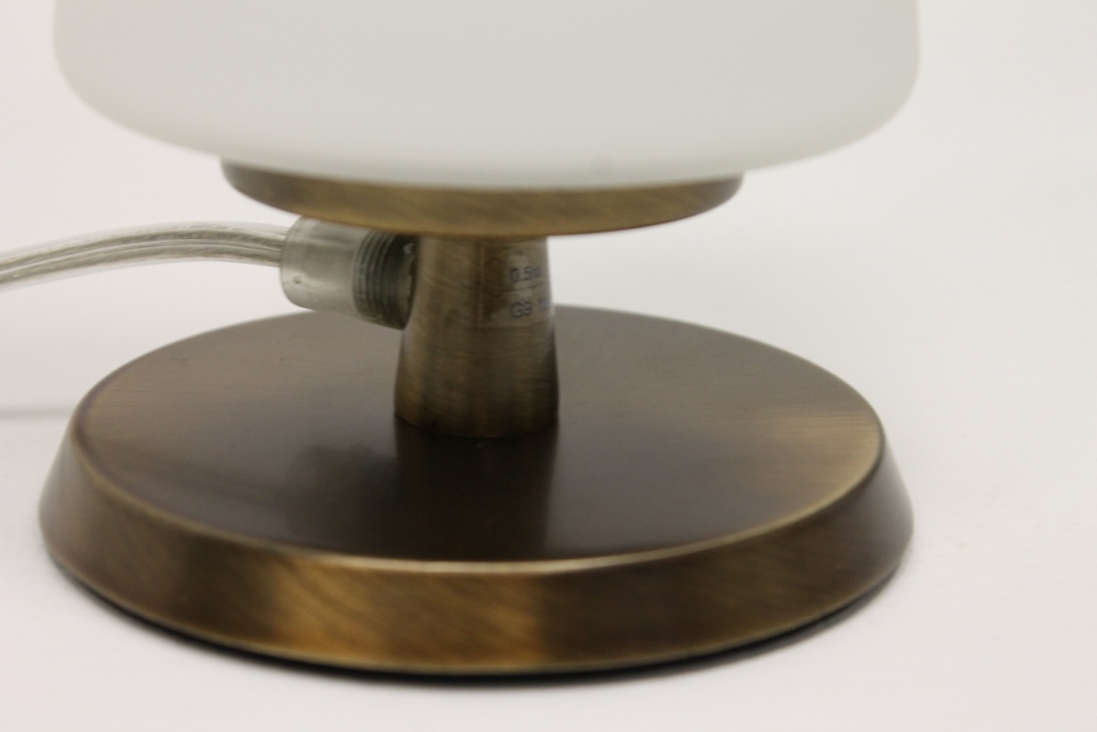 Tafellamp 76928 Brons met wit glas | Touchdimmer