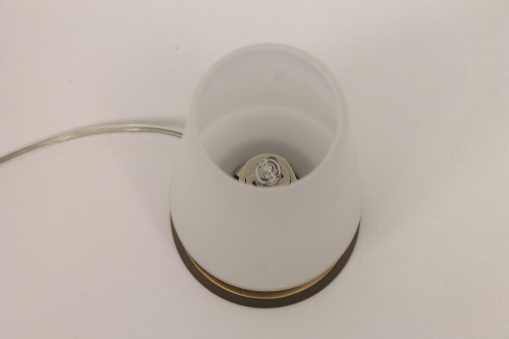 Tafellamp 76928 Brons met wit glas | Touchdimmer