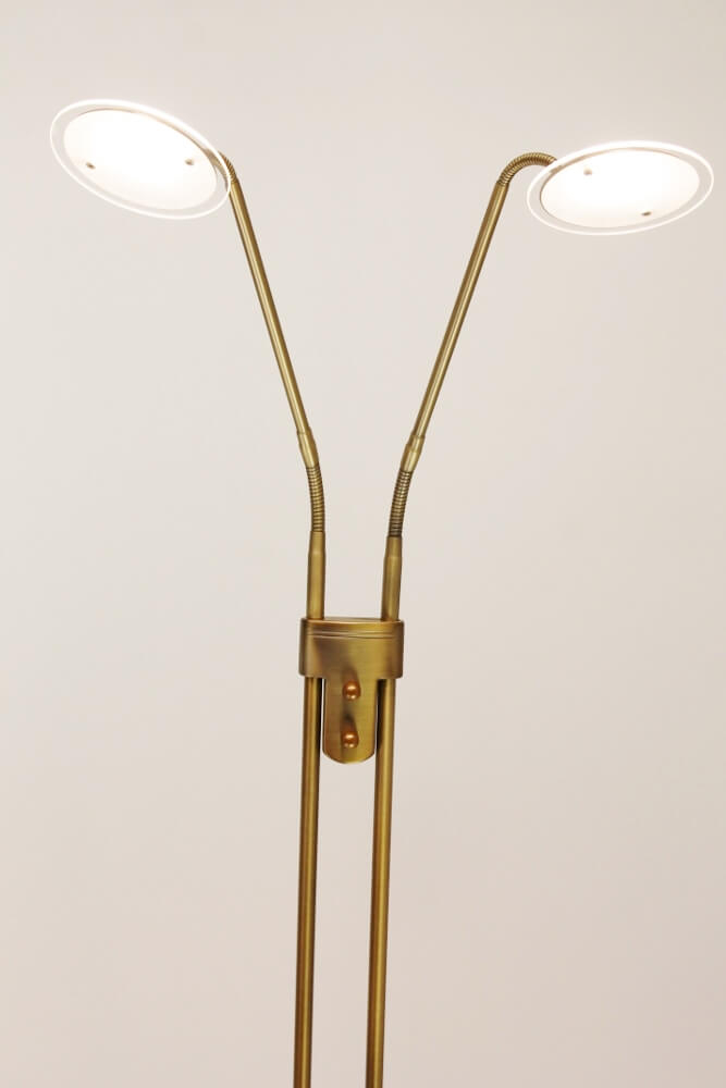 Dubbele leeslamp PLATO brons met helder glas | LED
