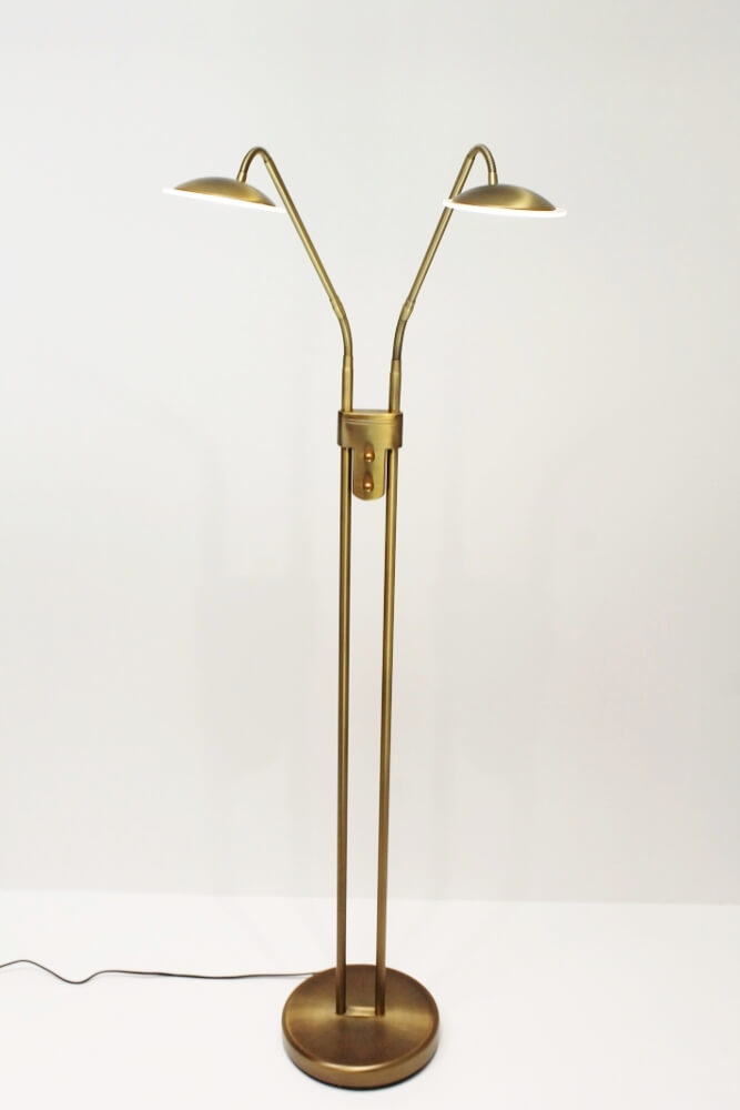 Dubbele leeslamp PLATO brons met helder glas | LED