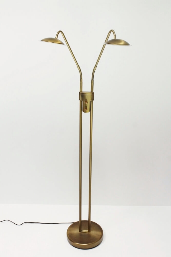 Dubbele leeslamp PLATO brons met helder glas | LED