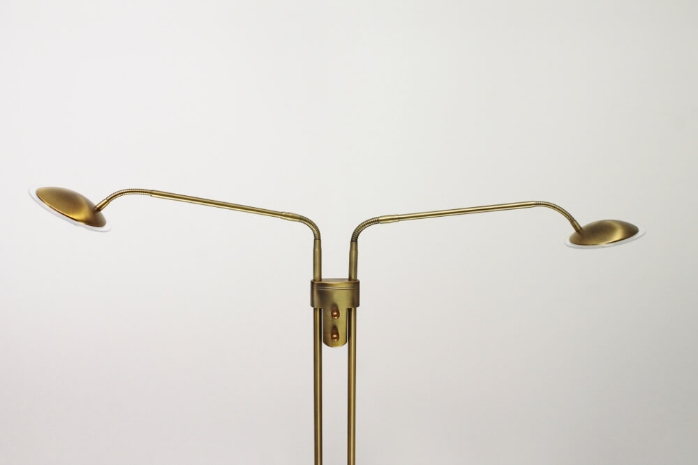 Dubbele leeslamp PLATO brons met helder glas | LED