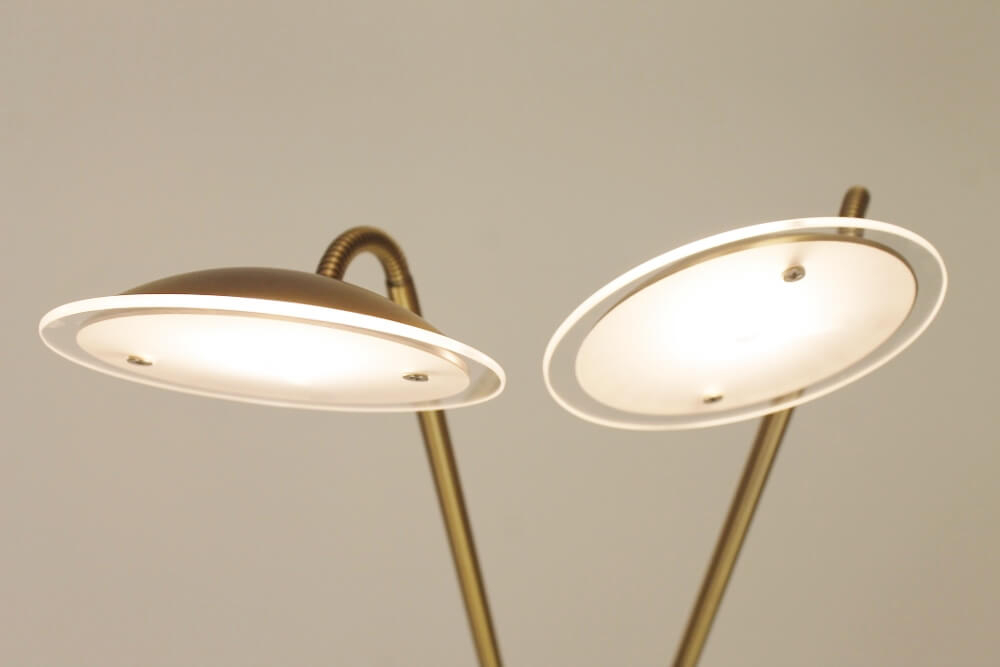 Dubbele leeslamp PLATO brons met helder glas | LED