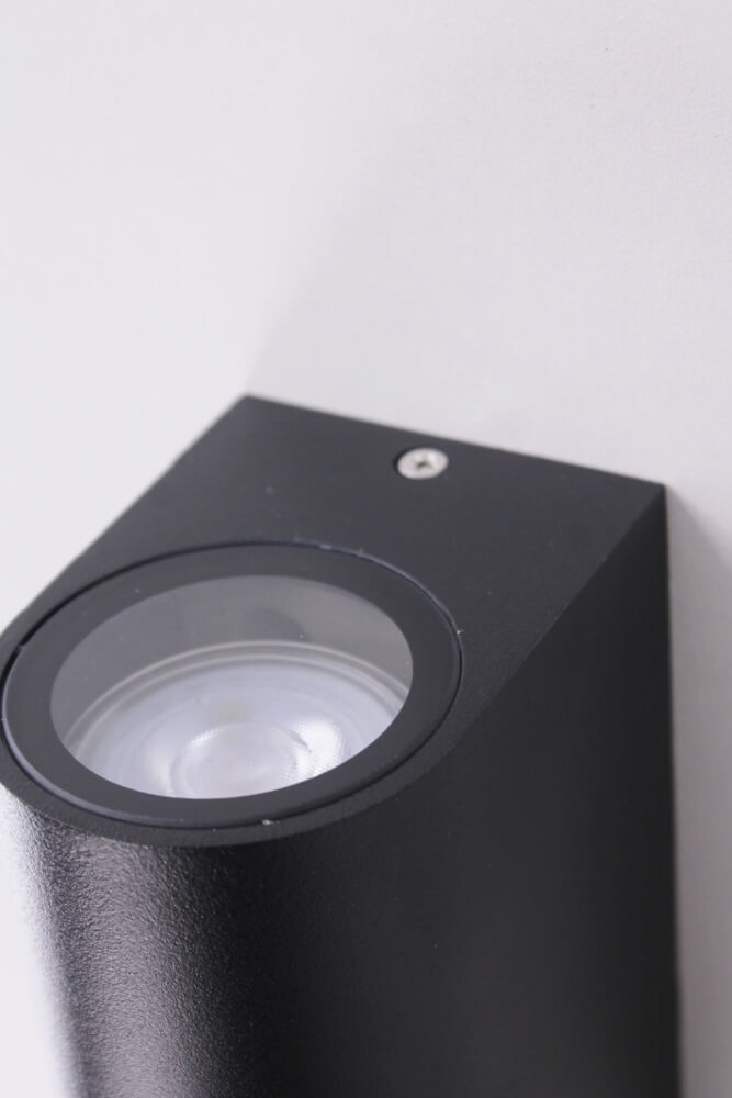 Buitenlamp / Wandlamp ZORA LED 2-lichts rond | Zwart