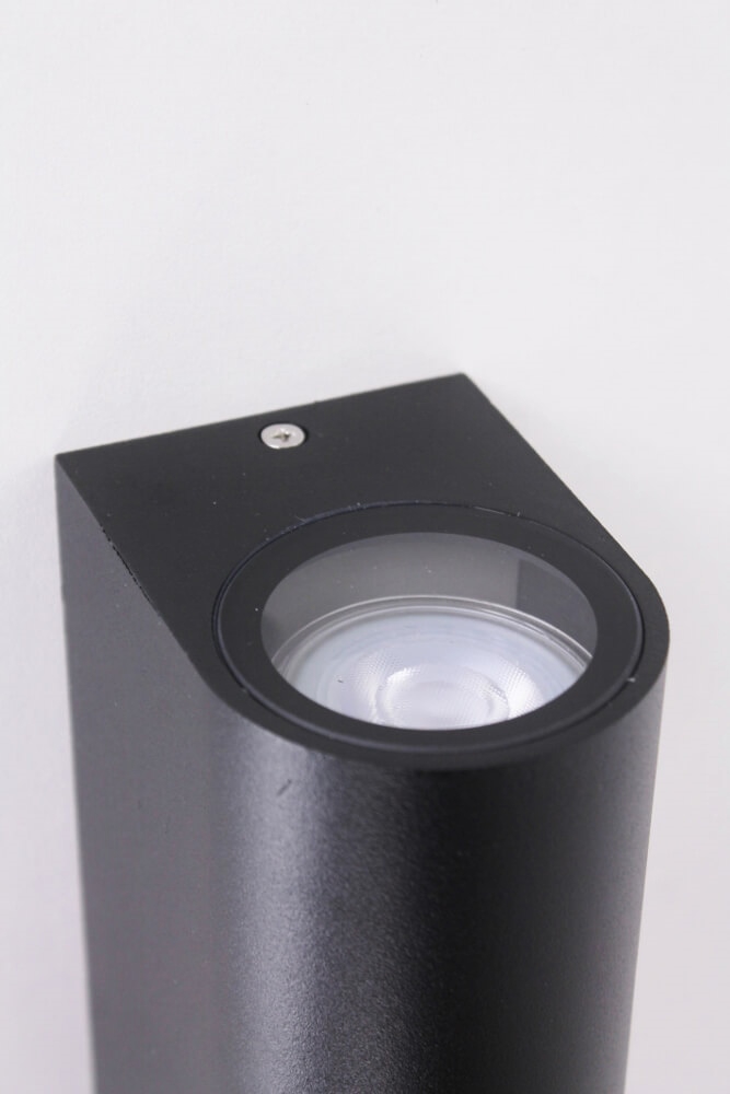 Buitenlamp / Wandlamp ZORA LED 2-lichts rond | Zwart