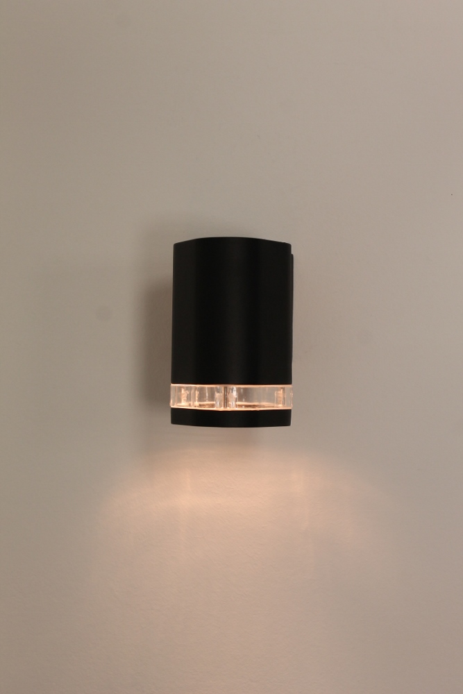 Buitenlamp / Wandlamp Rigina met onderverlichting | Zwart