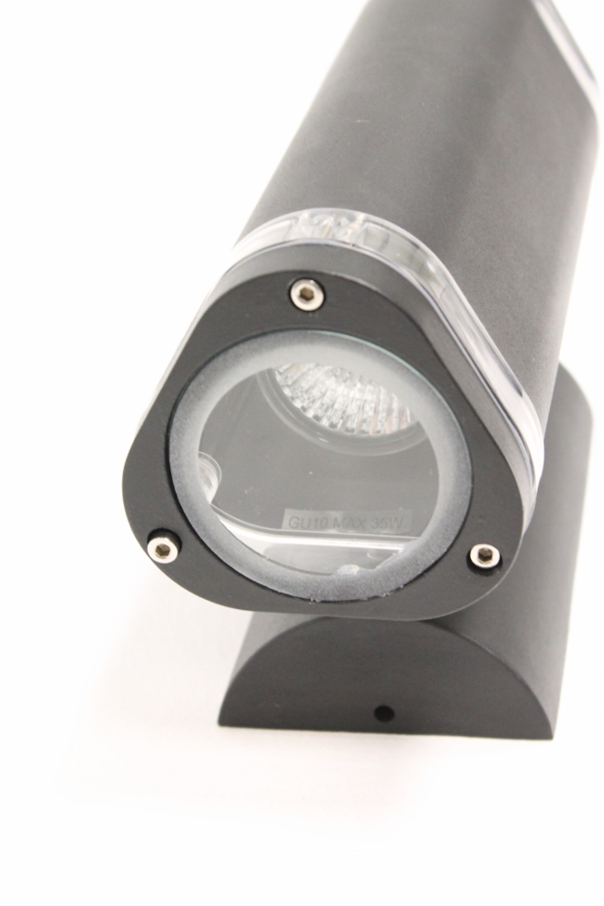 Buitenlamp / Wandlamp Rigina met boven- en onderverlichting | Zwart enkel