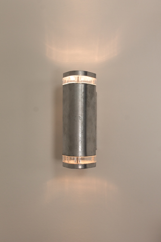 Buitenlamp / Wandlamp Rigina met boven- en onderverlichting | Staal