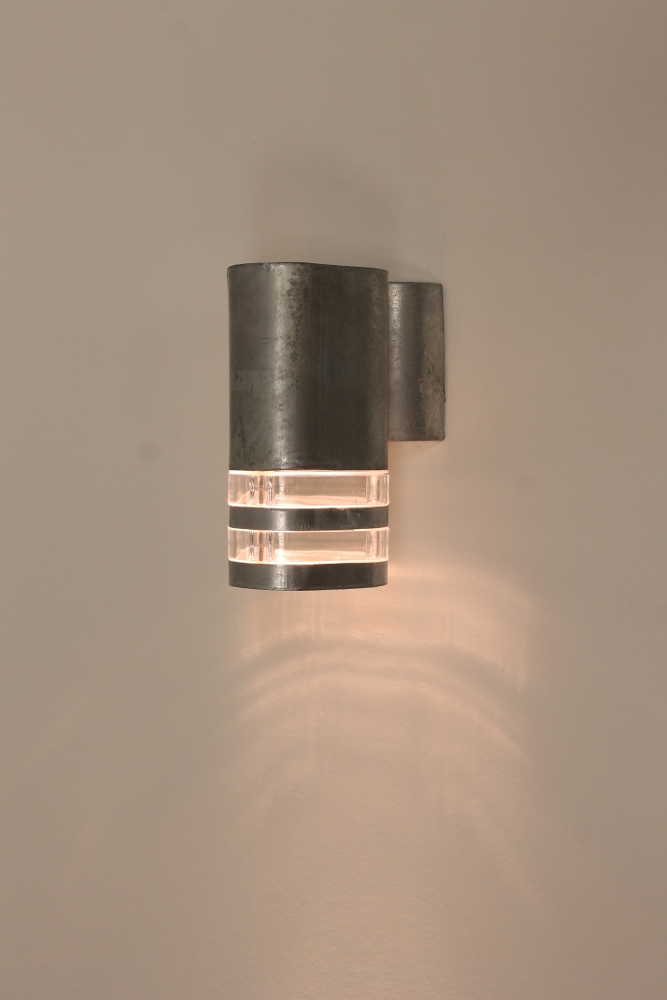 Buitenlamp / Wandlamp Rigina met onderverlichting | Staal dubbel