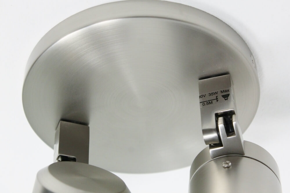 Kantelbare 2-lichts opbouwspot rond DOCCIA IP44 | Staal