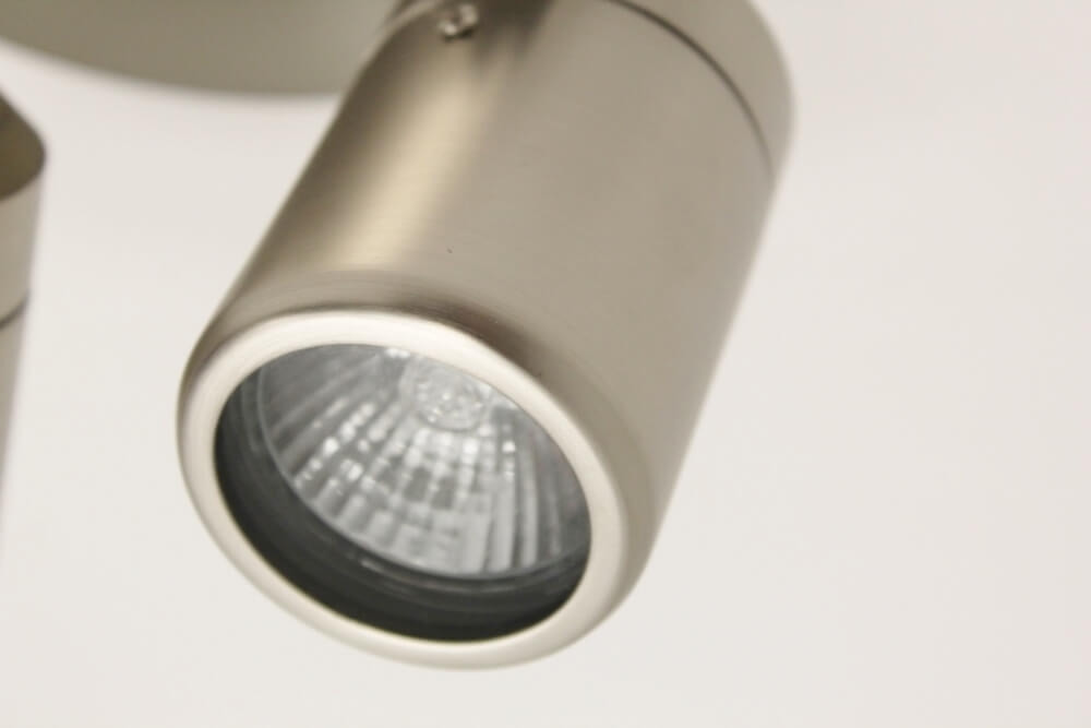Kantelbare 2-lichts opbouwspot rond DOCCIA IP44 | Staal