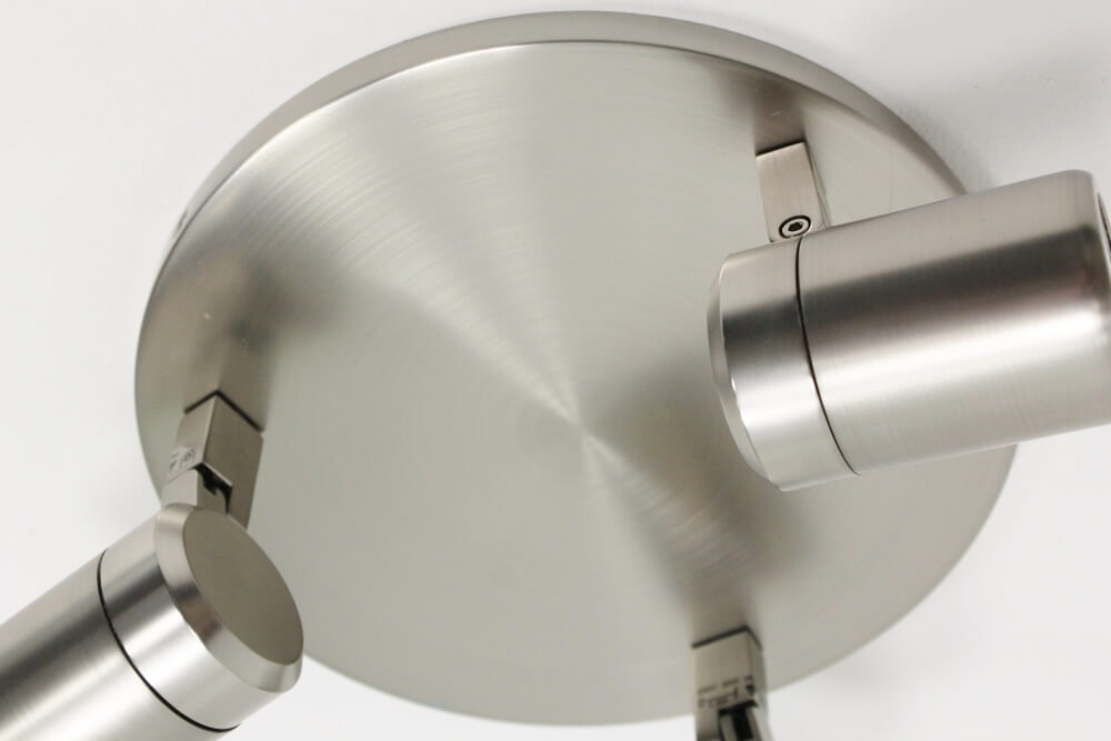 Kantelbare 3-lichts opbouwspot rond DOCCIA IP44 | Staal