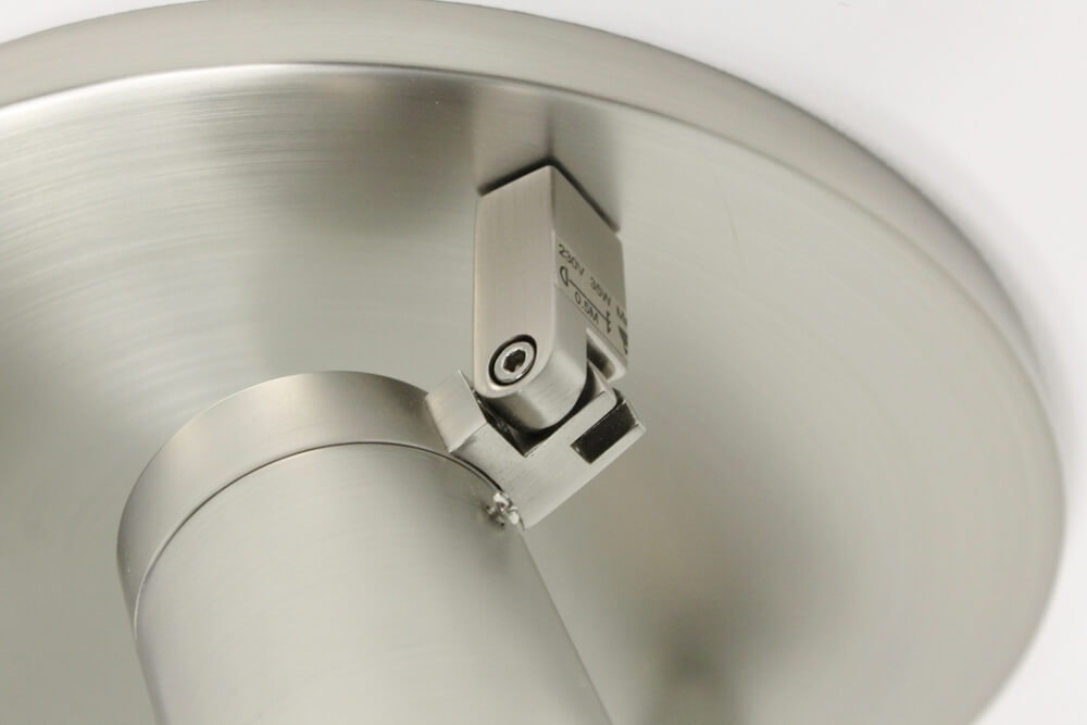 Kantelbare 3-lichts opbouwspot rond DOCCIA IP44 | Staal