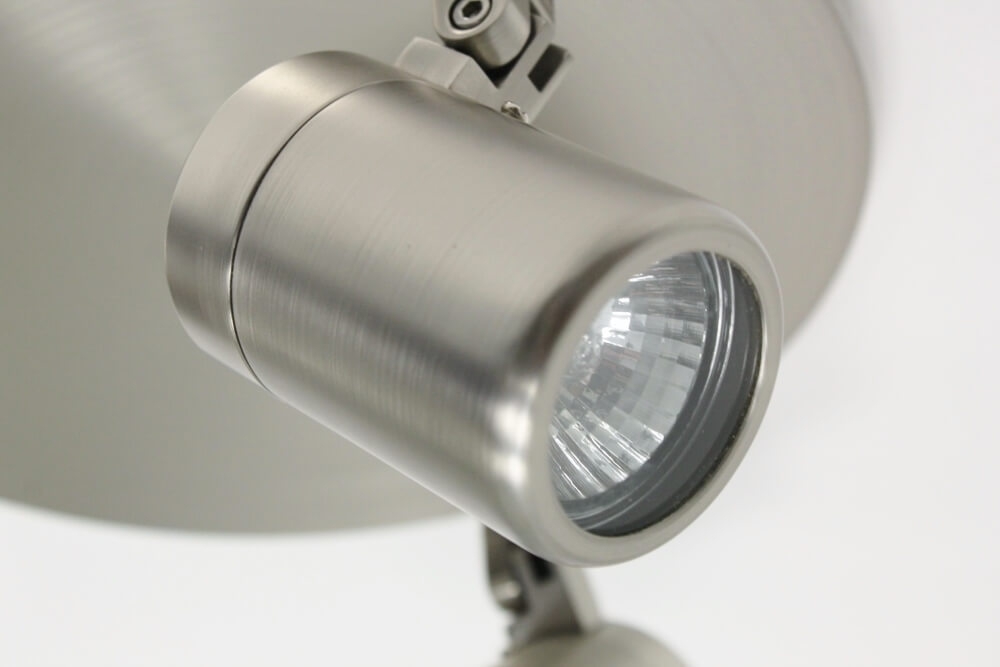 Kantelbare 3-lichts opbouwspot rond DOCCIA IP44 | Staal