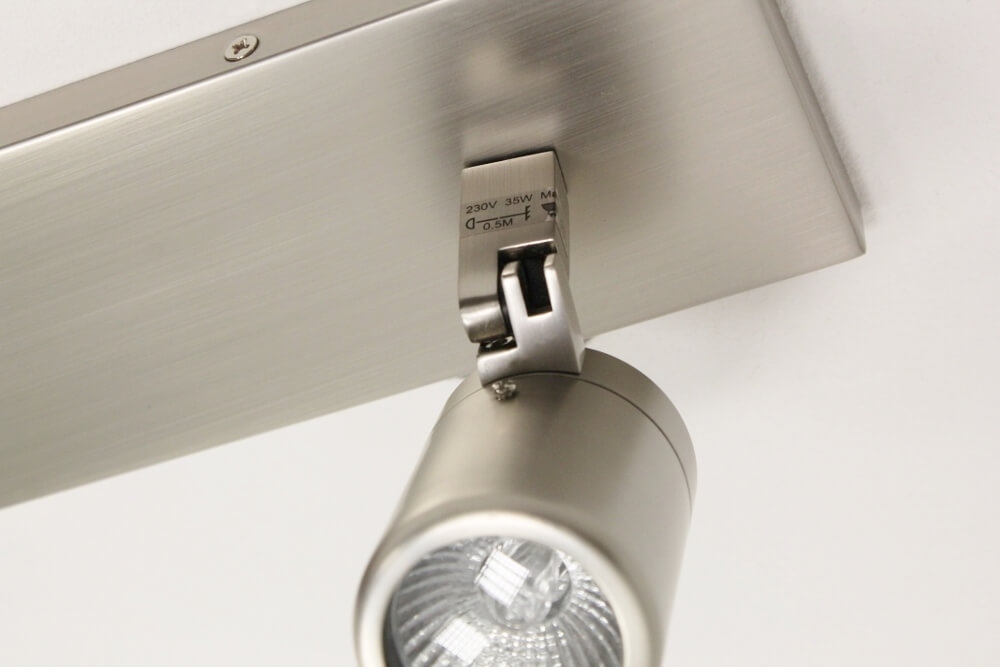 Kantelbare 2-lichts opbouwspot balk DOCCIA IP44 | Staal