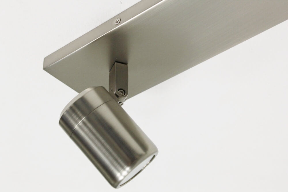 Kantelbare 2-lichts opbouwspot balk DOCCIA IP44 | Staal