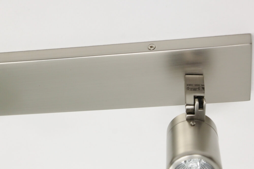 Kantelbare 2-lichts opbouwspot balk DOCCIA IP44 | Staal