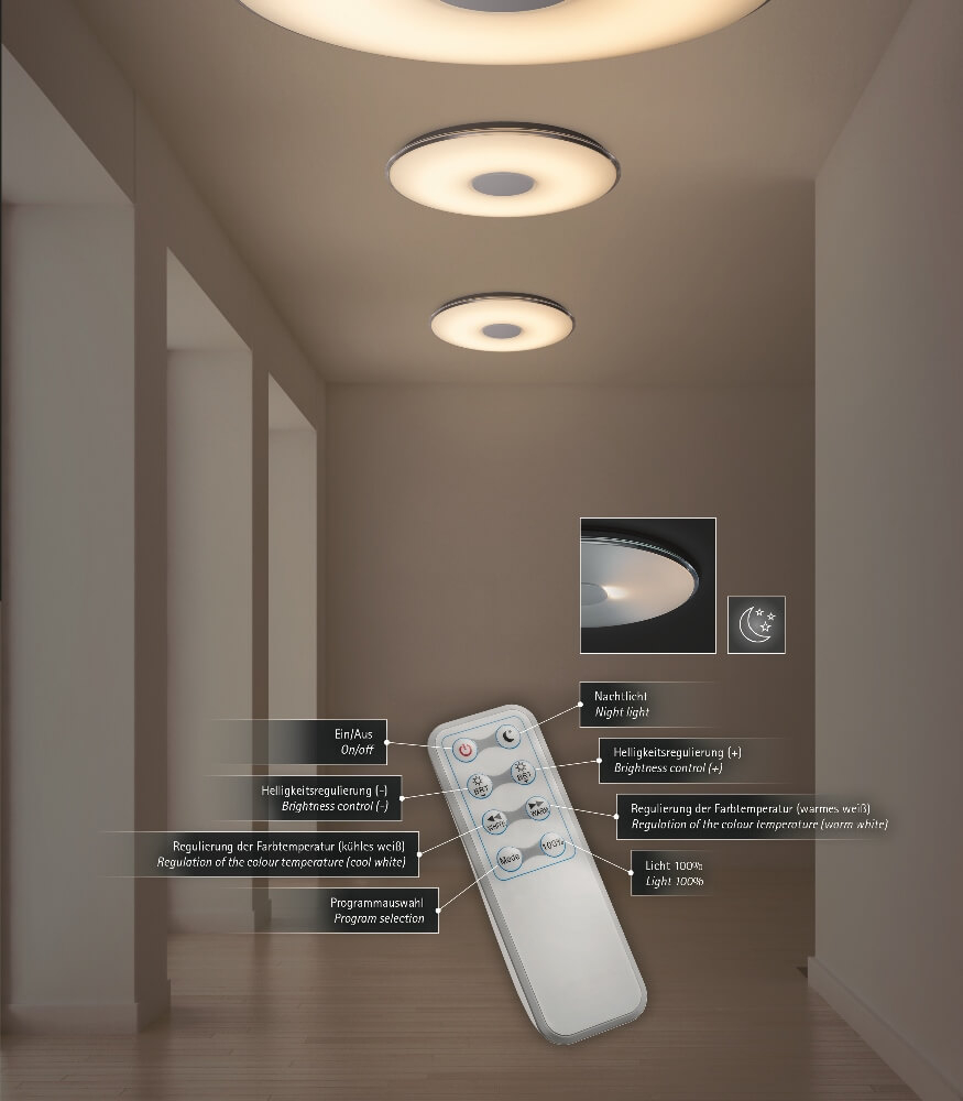 Plafondlamp NARA met nachtlampfunctie | Ø 60 cm