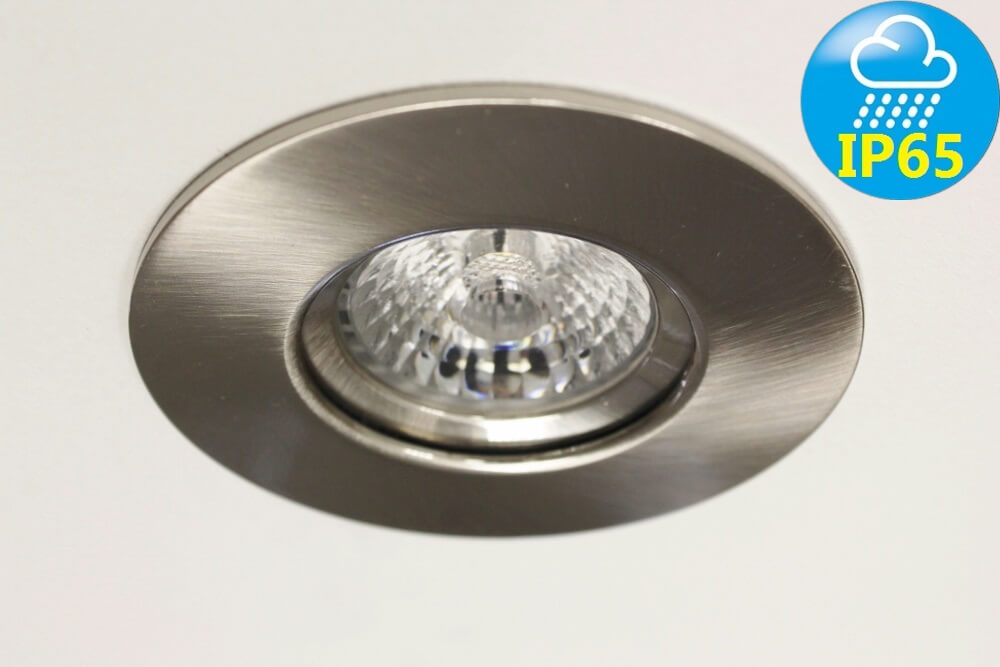 Staalkleurige waterdichte inbouwspot RAIN rond | IP65 9,0 cm