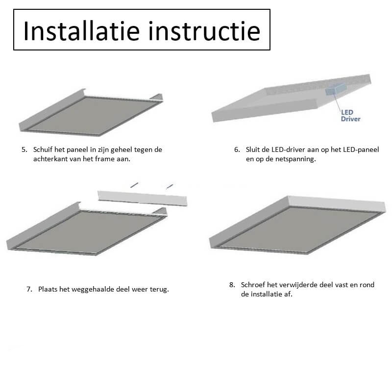 Wit opbouwframe voor LED paneel 60x60 cm
