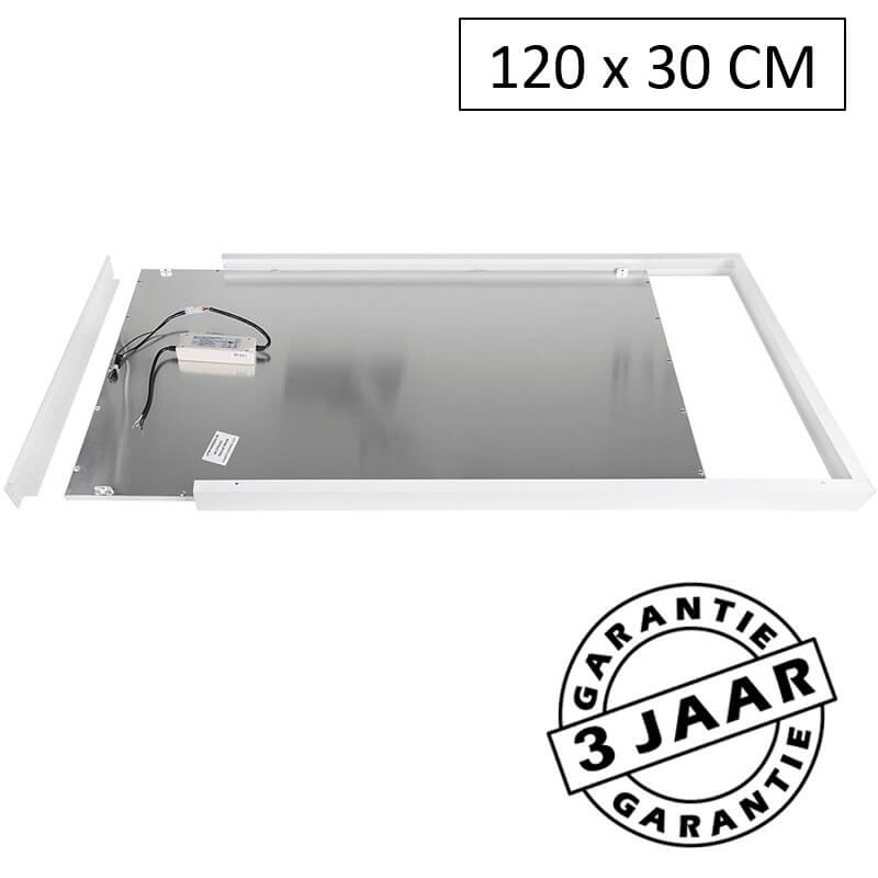 Wit opbouwframe voor LED paneel 120x30 cm