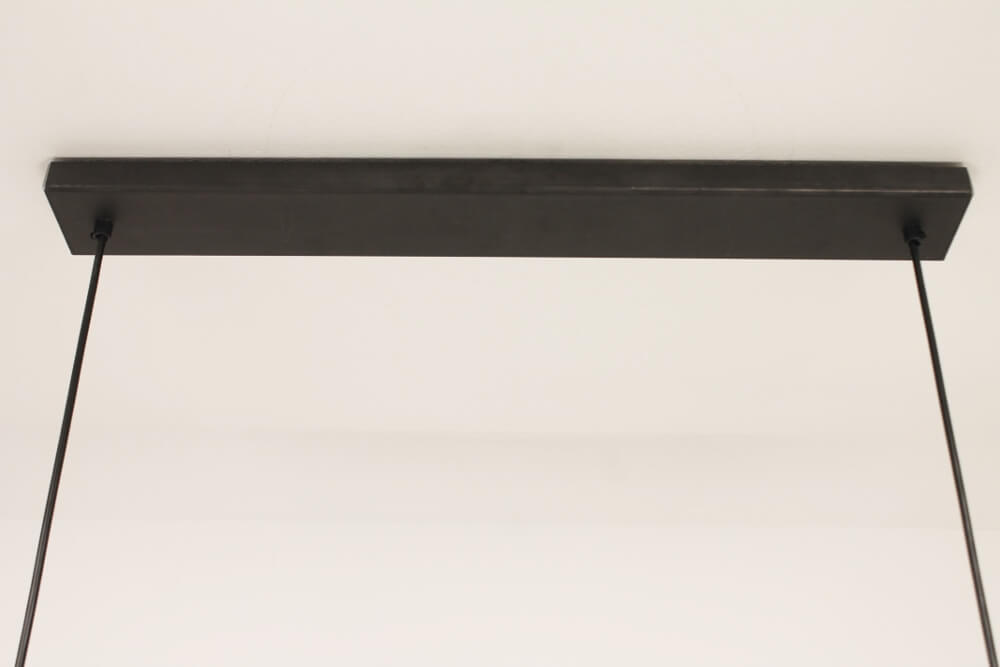 Hanglamp TORTONA zwart staal | met koperen lassen