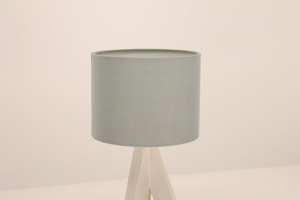 Trendy houten tafellamp BRAM | grijze kap Ø 17 cm