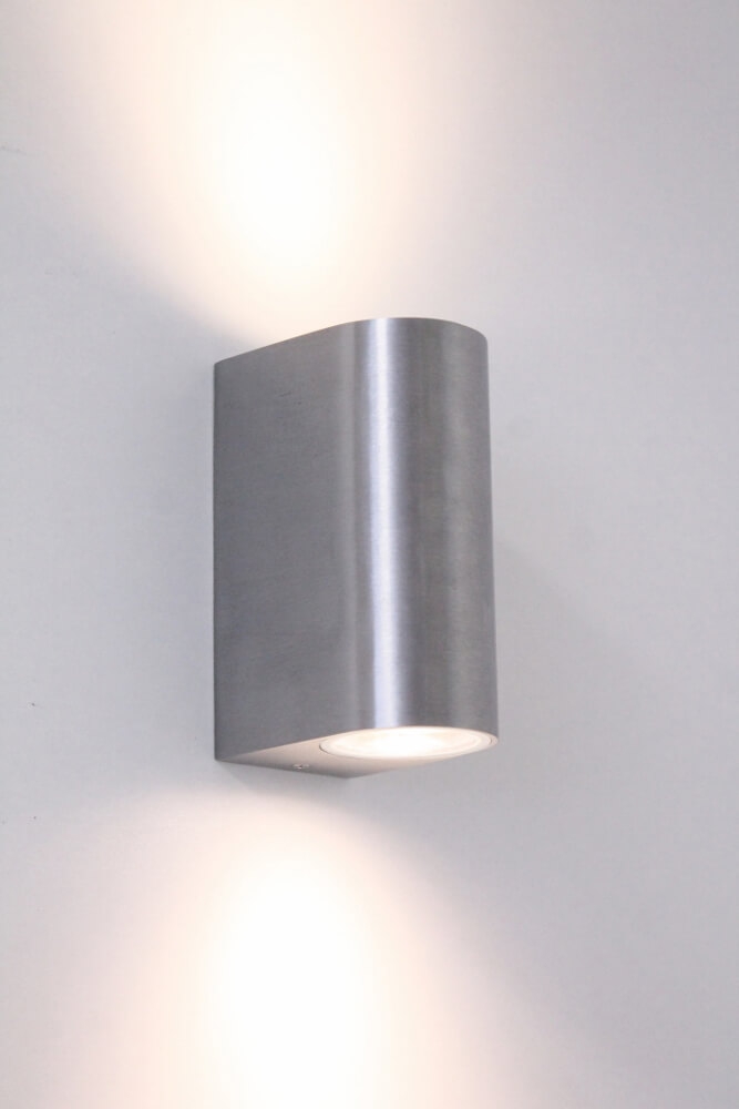 Buitenlamp / Wandlamp ZORA LED 2-lichts rond | Staal