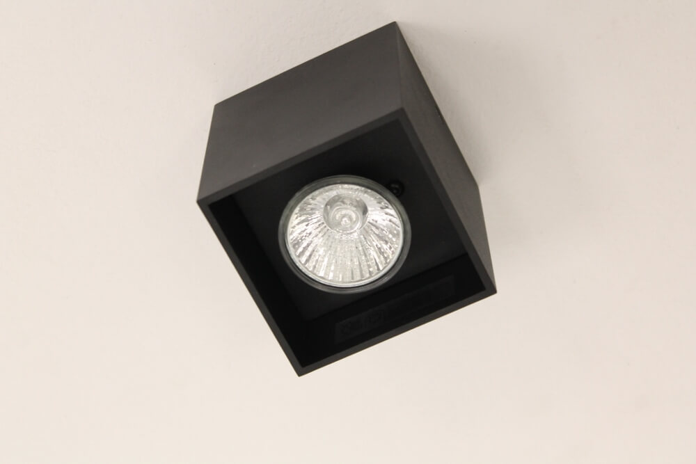 Plafondlamp / Opbouw spot CUBA 1-lichts | Zwart