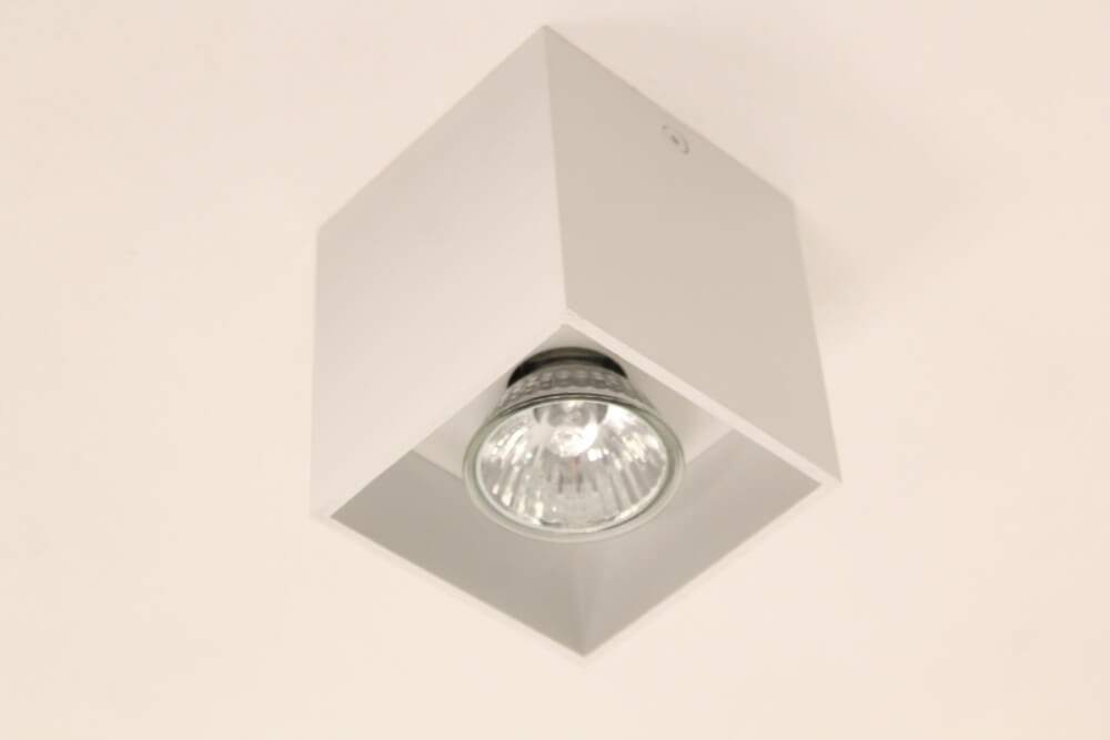 Plafondlamp / Opbouw spot CUBA 1-lichts | Wit