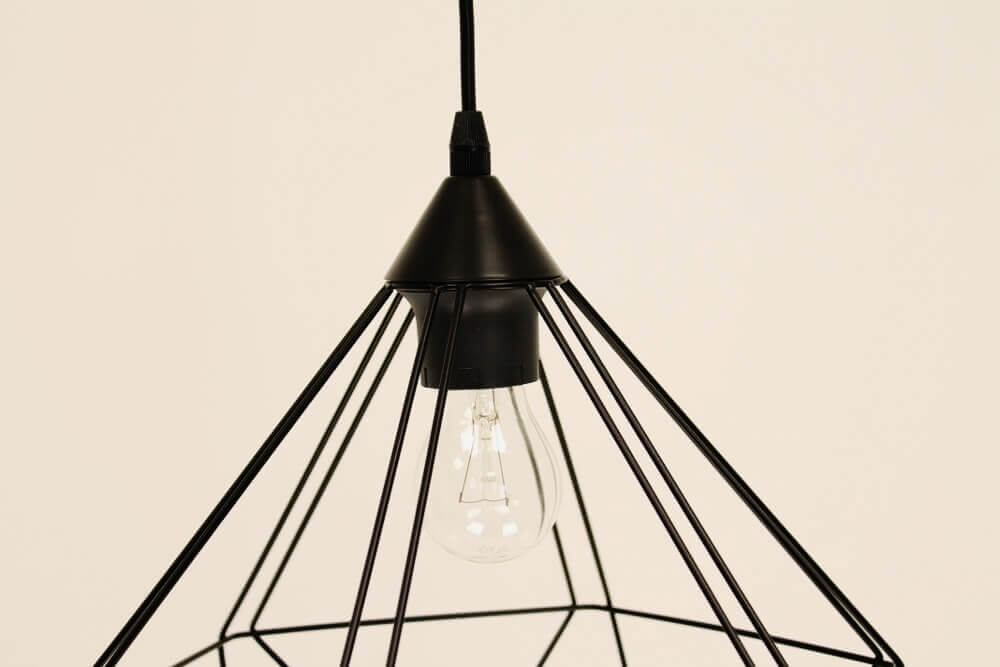 Vintage hanglamp LURDES | Zwart groot 32,5 cm