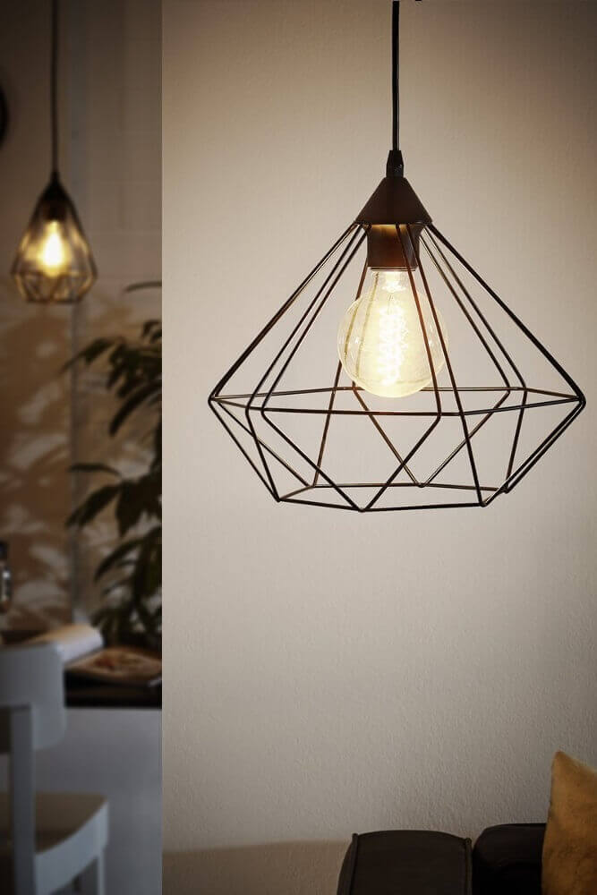Vintage hanglamp LURDES | Zwart groot 32,5 cm