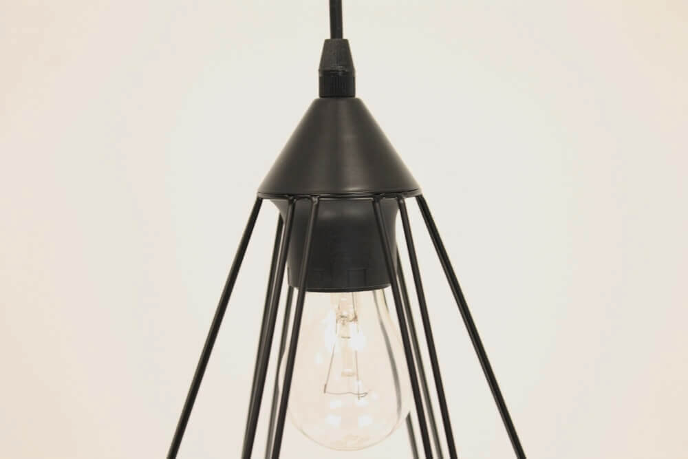Vintage hanglamp LURDES | Zwart klein 17 cm