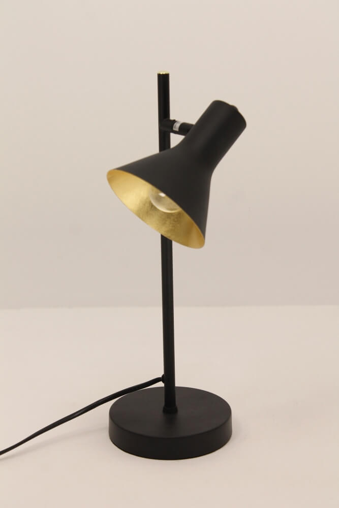 1-lichts tafellamp ETNA | Zwart / goud
