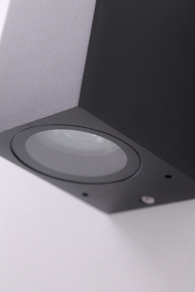 Buitenlamp / Wandlamp ZORA LED 2-lichts vierkant | Zwart