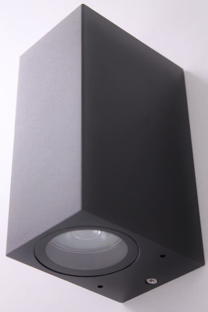 Buitenlamp / Wandlamp ZORA LED 2-lichts vierkant | Zwart