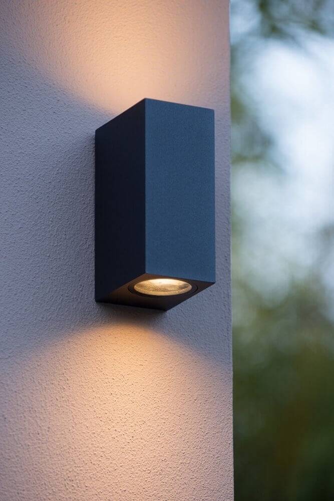 Buitenlamp / Wandlamp ZORA LED 2-lichts vierkant | Zwart